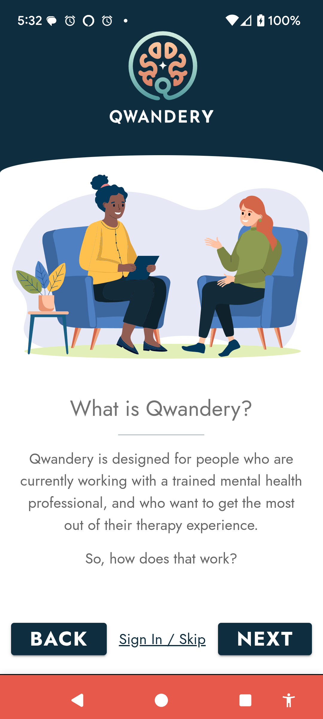 Qwandery Mobile App Welcome Slideshow - Slide 1